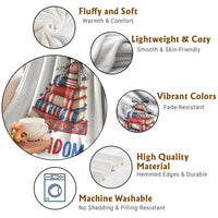 Funny Patriotic Book Lover Gift Throw Blanket Freadom