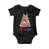 Funny Patriotic Book Lover Gift Baby Onesie Freadom