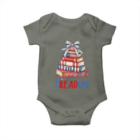 Funny Patriotic Book Lover Gift Baby Onesie Freadom