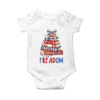 Funny Patriotic Book Lover Gift Baby Onesie Freadom
