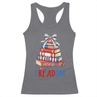 Funny Patriotic Book Lover Gift Racerback Tank Top Freadom