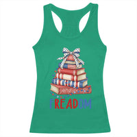 Funny Patriotic Book Lover Gift Racerback Tank Top Freadom