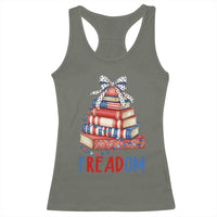 Funny Patriotic Book Lover Gift Racerback Tank Top Freadom