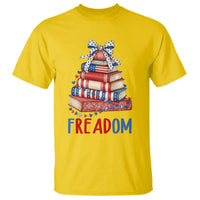 Funny Patriotic Book Lover Gift T Shirt Freadom