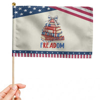 Funny Book Lover Gift Patriotic Handheld Flag Freadom