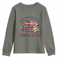 Funny Patriotic Book Lover Gift Youth Sweatshirt Read White Blue Since 1776