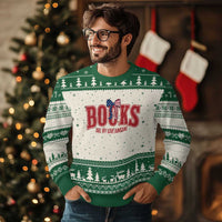Patriotic Book Lover Gift Ugly Christmas Sweater Books Are My Love Language