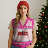 Patriotic Book Lover Gift V-Neck Knit Sweater Vest Books Are My Love Language
