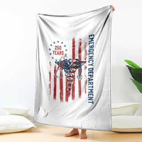 Patriotic ED Nurse Gift Throw Blanket 250 Years Of Emergency Department