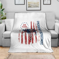 Patriotic ED Nurse Gift Throw Blanket 250 Years Of Emergency Department
