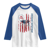 Patriotic ED Nurse Gift Raglan Shirt 250 Years Of Emergency Department