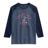 Patriotic Emergency Department Raglan Shirt USA 250th Anniversary Medical Gift