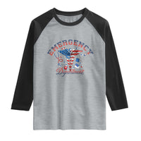Patriotic Emergency Department Raglan Shirt USA 250th Anniversary Medical Gift