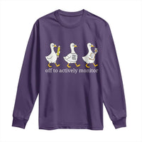 Funny Goose Teacher Testing Day Long Sleeve Shirt Off to Actively Monitor