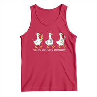 Funny Goose Teacher Testing Day Tank Top Off to Actively Monitor
