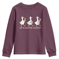 Funny Goose Teacher Testing Day Youth Sweatshirt Off to Actively Monitor