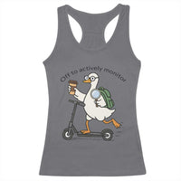Funny Silly Goose Proctor Racerback Tank Top Off to Actively Monitor Teacher Testing Day
