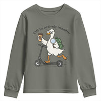 Funny Silly Goose Proctor Youth Sweatshirt Off to Actively Monitor Teacher Testing Day