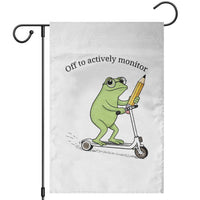 Funny Frog Teacher Testing Test Day Garden Flag Off To Actively Monitor
