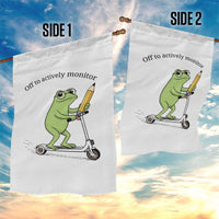 Funny Frog Teacher Testing Test Day Garden Flag Off To Actively Monitor
