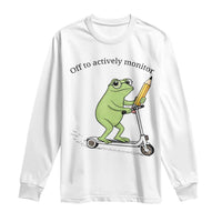 Funny Frog Teacher Testing Test Day Long Sleeve Shirt Off To Actively Monitor