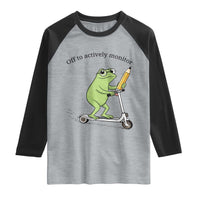 Funny Frog Teacher Testing Test Day Raglan Shirt Off To Actively Monitor