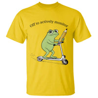 Funny Frog Teacher Testing Test Day T Shirt Off To Actively Monitor