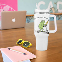 Funny Frog Teacher Testing Test Day Tumbler With Handle Off To Actively Monitor