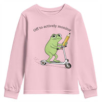 Funny Frog Teacher Testing Test Day Youth Sweatshirt Off To Actively Monitor