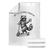 Funny Teacher Testing Day Throw Blanket Silly Raccoon Proctor Off To Actively Monitor