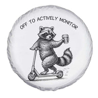 Funny Teacher Testing Day Spare Tire Cover Silly Raccoon Proctor Off To Actively Monitor