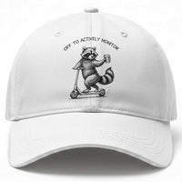 Funny Teacher Testing Day Baseball Cap Silly Raccoon Proctor Off To Actively Monitor