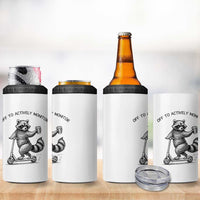 Funny Teacher Testing Day 4 in 1 Can Cooler Tumbler Silly Raccoon Proctor Off To Actively Monitor