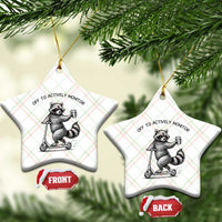 Funny Teacher Testing Day Ceramic Ornament Silly Raccoon Proctor Off To Actively Monitor