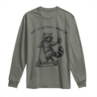 Funny Teacher Testing Day Long Sleeve Shirt Silly Raccoon Proctor Off To Actively Monitor