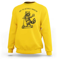 Funny Teacher Testing Day Sweatshirt Silly Raccoon Proctor Off To Actively Monitor