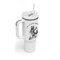 Funny Teacher Testing Day Tumbler With Handle Silly Raccoon Proctor Off To Actively Monitor