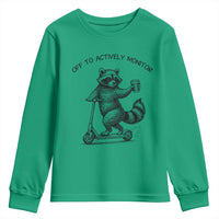 Funny Teacher Testing Day Youth Sweatshirt Silly Raccoon Proctor Off To Actively Monitor