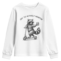 Funny Teacher Testing Day Youth Sweatshirt Silly Raccoon Proctor Off To Actively Monitor