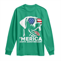 Merica Labrador Retriever Lover Long Sleeve Shirt 250th Anniversary Gift