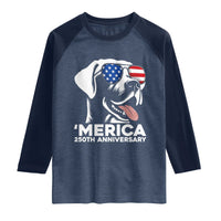 Merica Labrador Retriever Lover Raglan Shirt 250th Anniversary Gift
