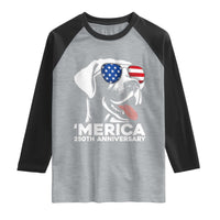 Merica Labrador Retriever Lover Raglan Shirt 250th Anniversary Gift