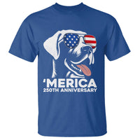 Merica Labrador Retriever Lover T Shirt 250th Anniversary Gift