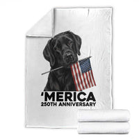 Patriotic Labrador Retriever Throw Blanket America 250th Anniversary Gift