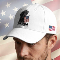 Patriotic Labrador Retriever Baseball Cap America 250th Anniversary Gift