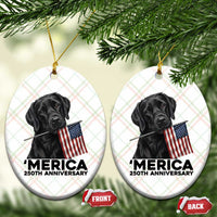 Patriotic Labrador Retriever Ceramic Ornament America 250th Anniversary Gift