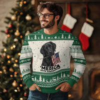 Patriotic Labrador Retriever Ugly Christmas Sweater America 250th Anniversary Gift