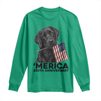 Patriotic Labrador Retriever Long Sleeve Shirt America 250th Anniversary Gift
