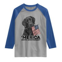 Patriotic Labrador Retriever Raglan Shirt America 250th Anniversary Gift