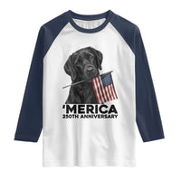 Patriotic Labrador Retriever Raglan Shirt America 250th Anniversary Gift
